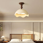 Liora Scallop Ceiling Light — Modern Wood Veneer LED Flush Mount