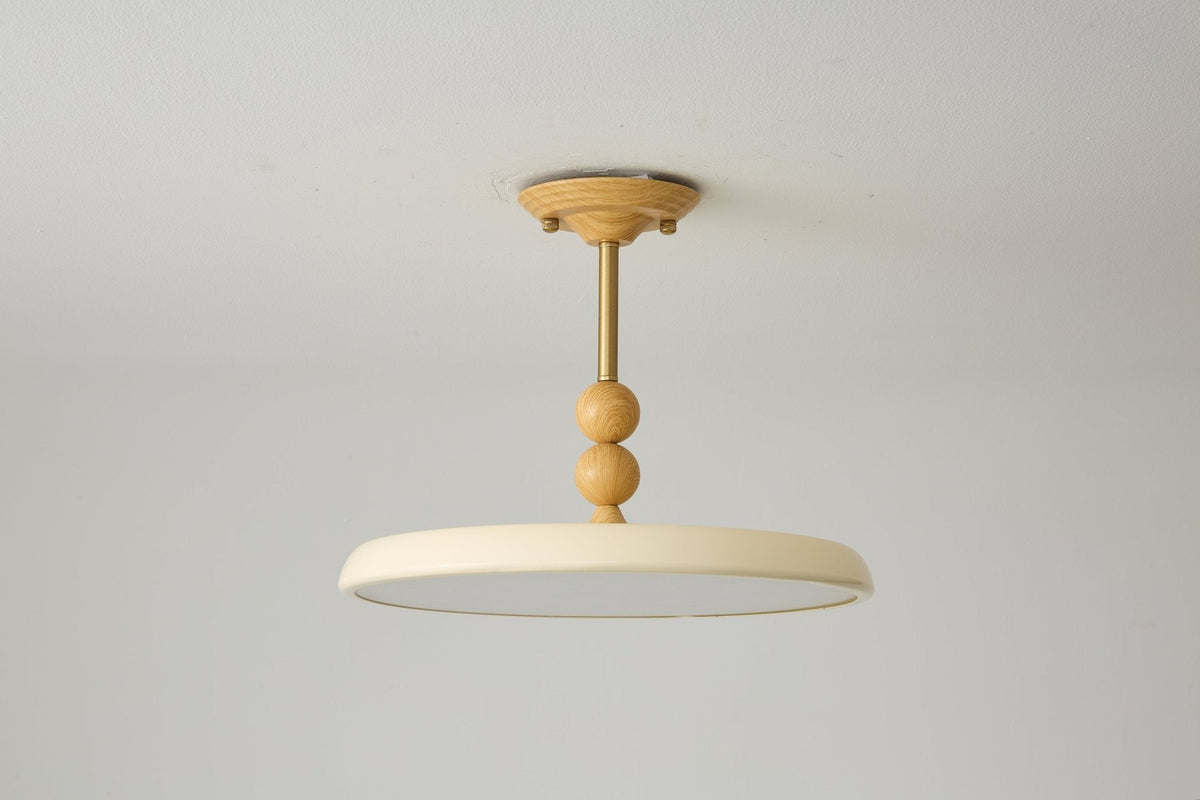 Liora Scallop Ceiling Light — Modern Wood Veneer LED Flush Mount