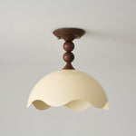 Liora Scallop Ceiling Light — Modern Wood Veneer LED Flush Mount