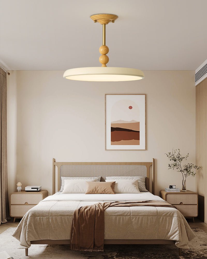 Liora Scallop Ceiling Light — Modern Wood Veneer LED Flush Mount