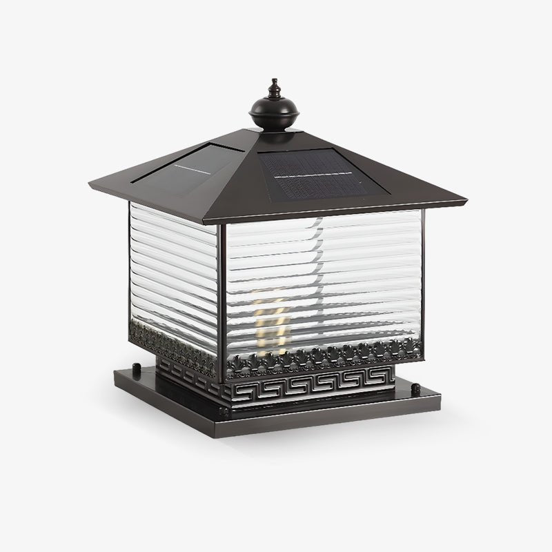 Liora Solar Pagoda Outdoor Light – Modern Architectural LED Lantern