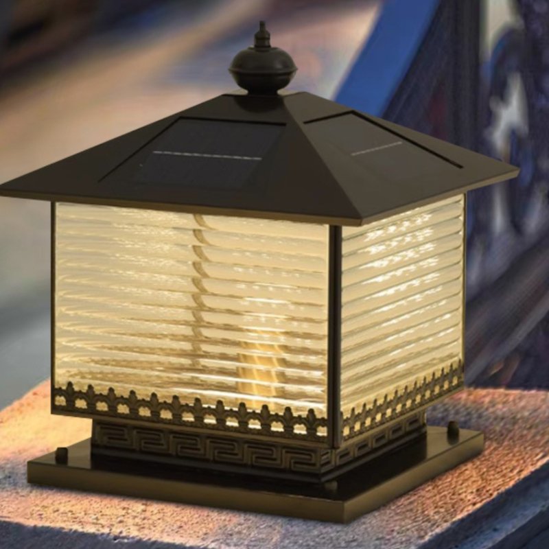 Liora Solar Pagoda Outdoor Light – Modern Architectural LED Lantern