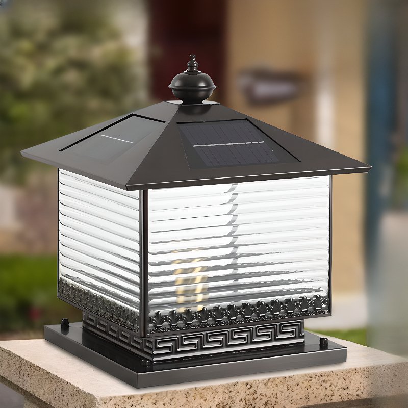 Liora Solar Pagoda Outdoor Light – Modern Architectural LED Lantern