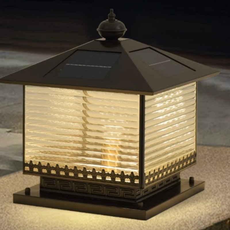 Liora Solar Pagoda Outdoor Light – Modern Architectural LED Lantern