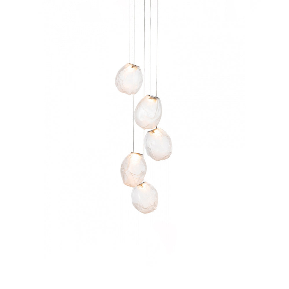 Liquid Glass Stone Pendant Light – Sculptural Blown Glass Chandelier