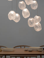 Liquid Glass Stone Pendant Light – Sculptural Blown Glass Chandelier