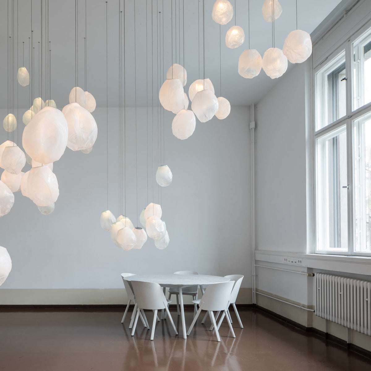 Liquid Glass Stone Pendant Light – Sculptural Blown Glass Chandelier