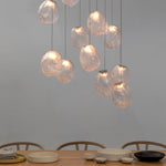 Liquid Glass Stone Pendant Light – Sculptural Blown Glass Chandelier