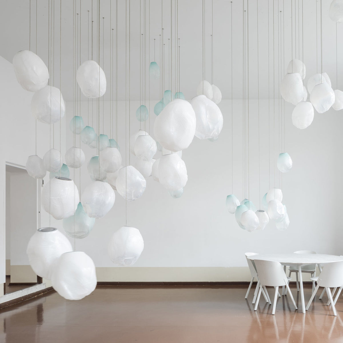 Liquid Glass Stone Pendant Light – Sculptural Blown Glass Chandelier