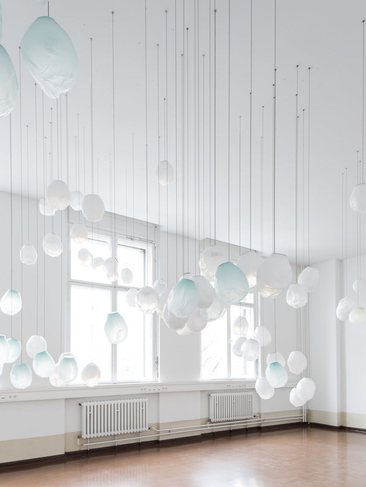 Liquid Glass Stone Pendant Light – Sculptural Blown Glass Chandelier