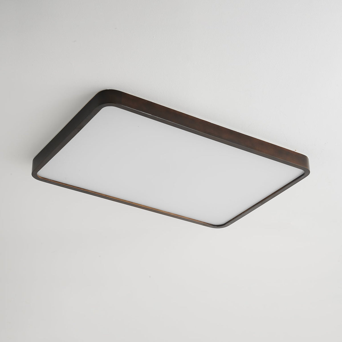 Lira Rectangular LED Ceiling Light in Walnut Wood for Modern Interiors