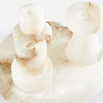 Lithia Tiered Marble Candle Holder – Sculptural White Stone Accent for Modern Interiors