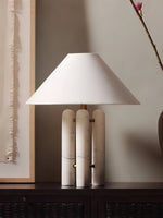 Lloyd Sculptural Marble Table Lamp with Silk Shade