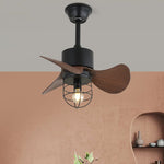 Loft Blade Cage Ceiling Fan with Light – Industrial Modern Design
