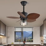 Loft Blade Cage Ceiling Fan with Light – Industrial Modern Design