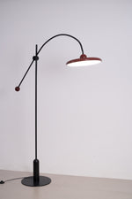 Lola Floor Lamp – Sculptural Modern LED Floor Lamp with Asymmetrical Red Shade