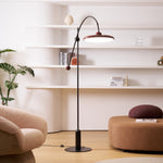 Lola Floor Lamp – Sculptural Modern LED Floor Lamp with Asymmetrical Red Shade