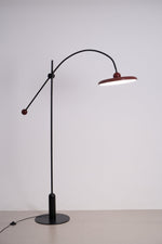 Lola Floor Lamp – Sculptural Modern LED Floor Lamp with Asymmetrical Red Shade