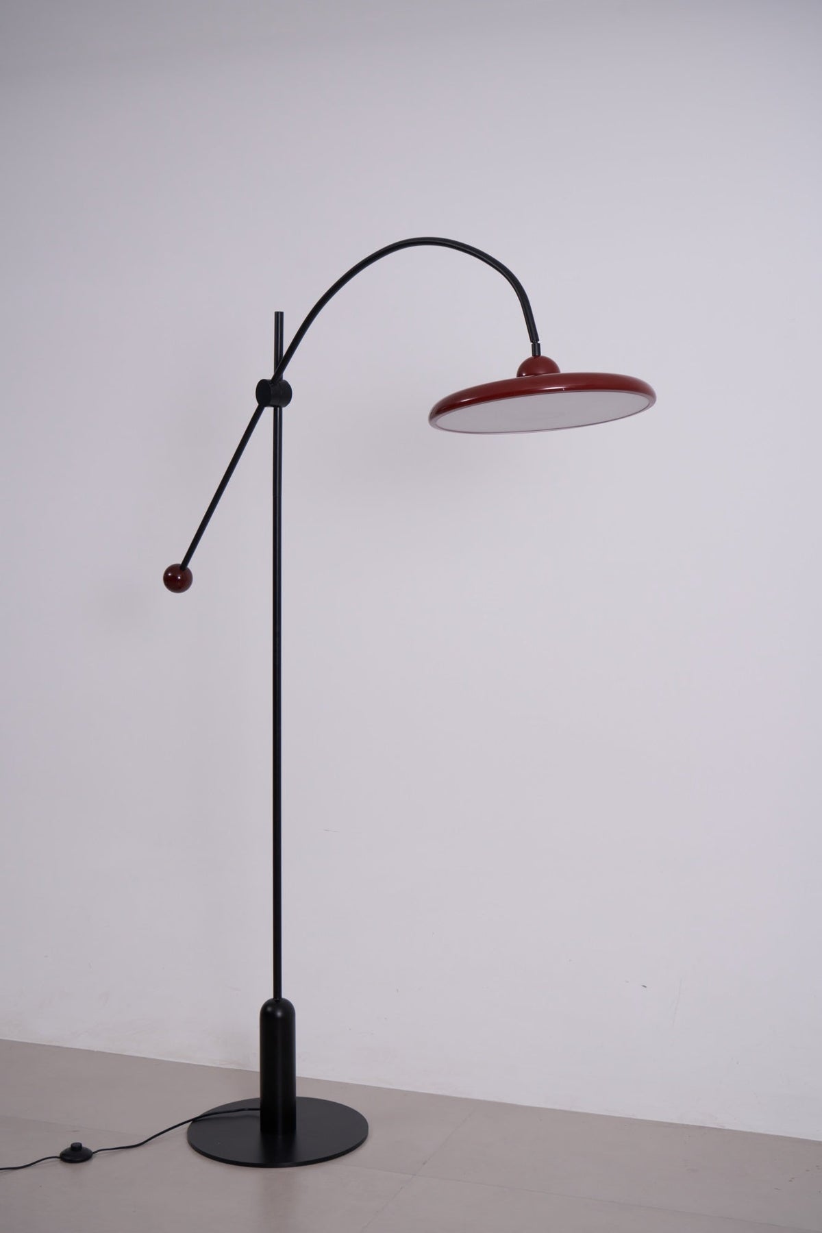 Lola Floor Lamp – Sculptural Modern LED Floor Lamp with Asymmetrical Red Shade