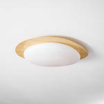 Pebble Flush Mount Ceiling Light with Walnut Grain Finish