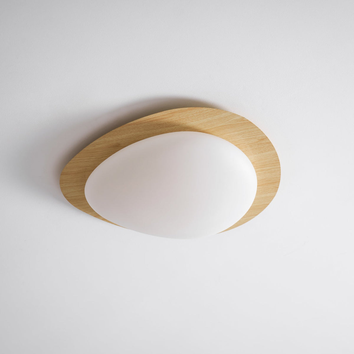 Pebble Flush Mount Ceiling Light with Walnut Grain Finish