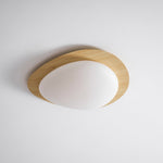 Pebble Flush Mount Ceiling Light with Walnut Grain Finish