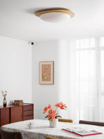 Pebble Flush Mount Ceiling Light with Walnut Grain Finish