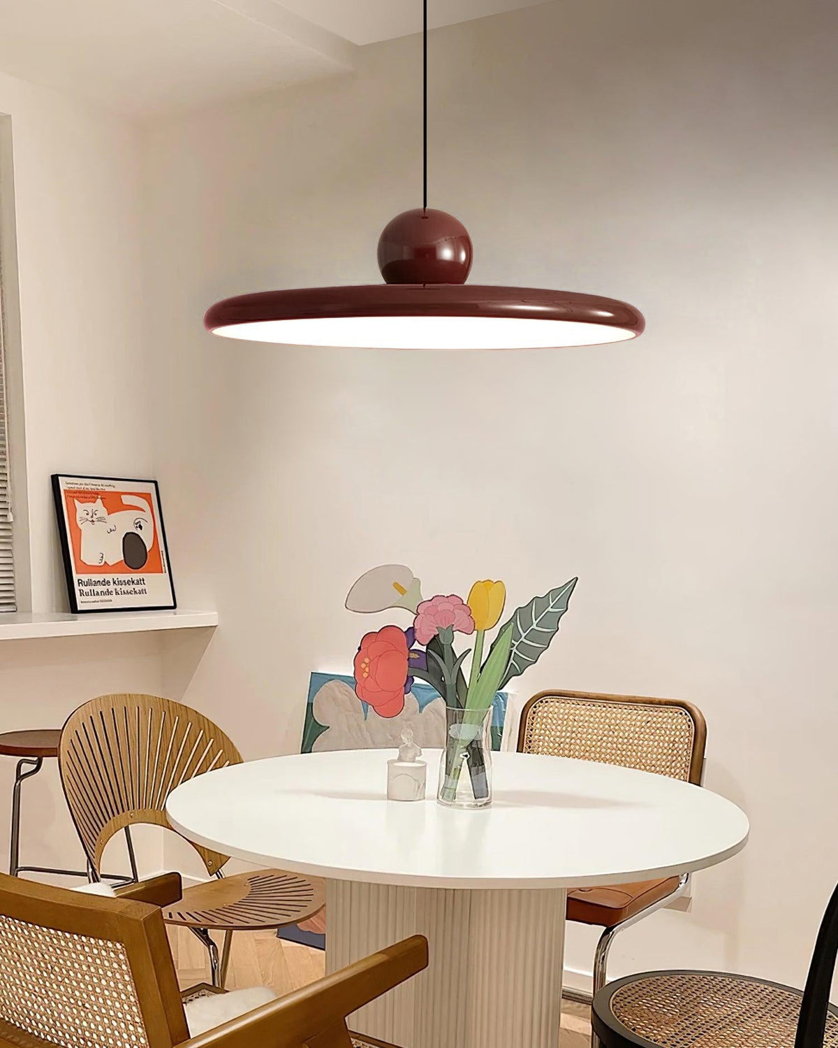 Lola Pendant Swag Light – Modern LED Disc Pendant for Living Room & Dining Room