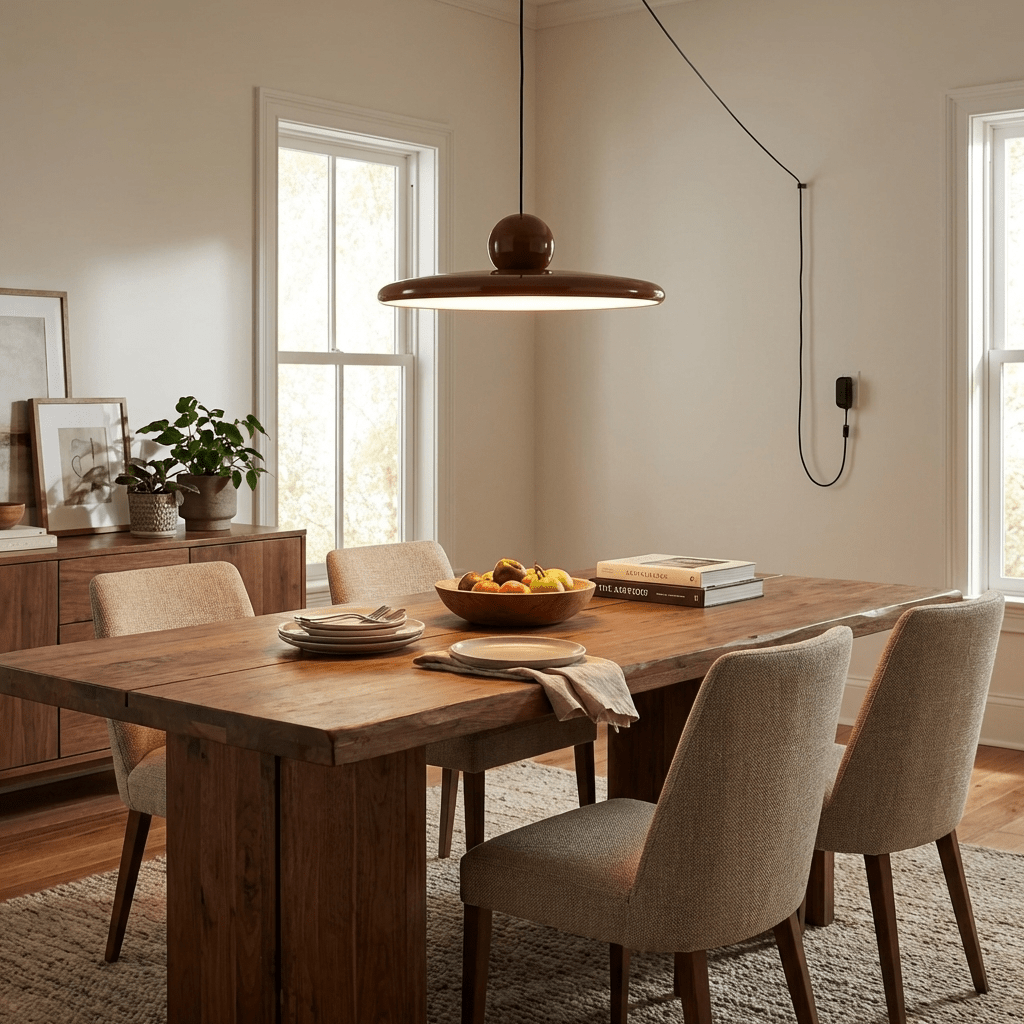 Lola Pendant Swag Light – Modern LED Disc Pendant for Living Room & Dining Room