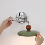 Lola Swing Arm Wall Sconce in Chrome or Green with Beige Shade