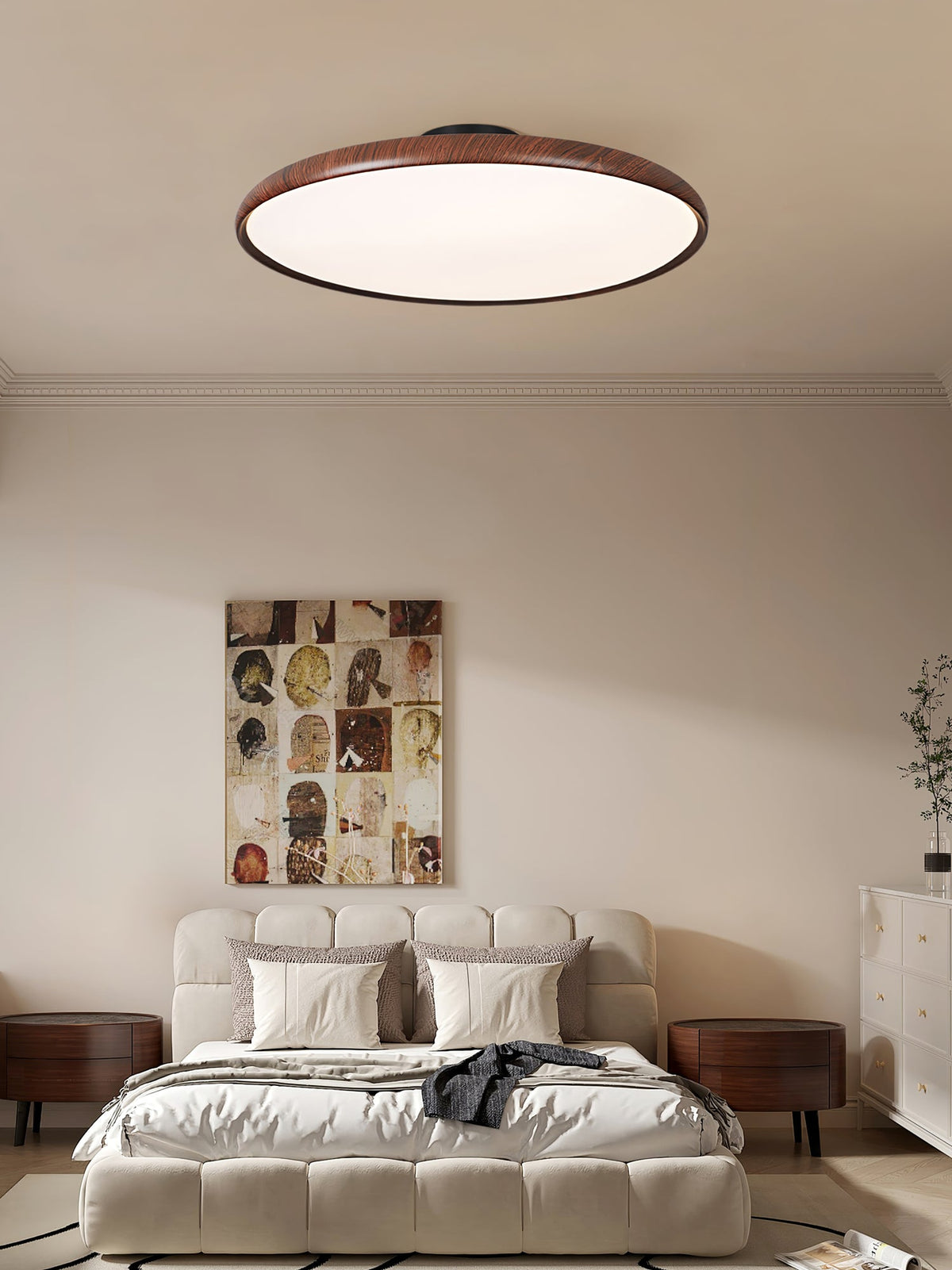 Lola Wood Grain Adjustable Ceiling Light – Modern LED Flush Mount
