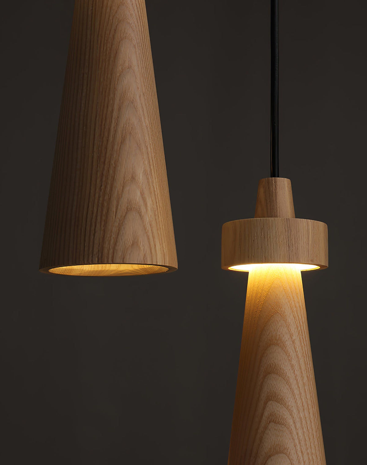 Loma Wood Pendant Light – Modern Minimalist LED Chandelier for Dining Room and Kitchen Island