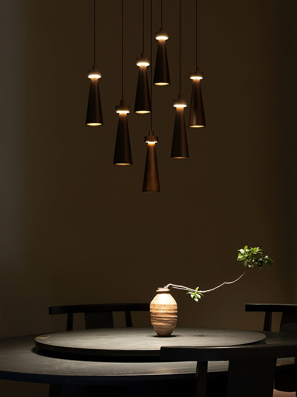 Loma Wood Pendant Light – Modern Minimalist LED Chandelier for Dining Room and Kitchen Island