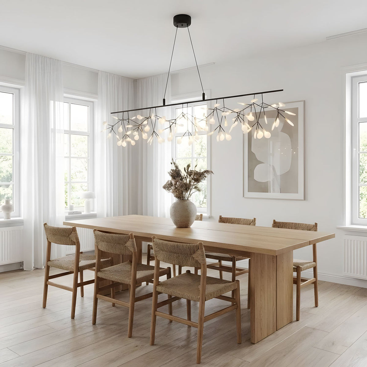 Firefly Linear LED Chandelier – Modern Acrylic Pendant Light for Dining & Living Spaces