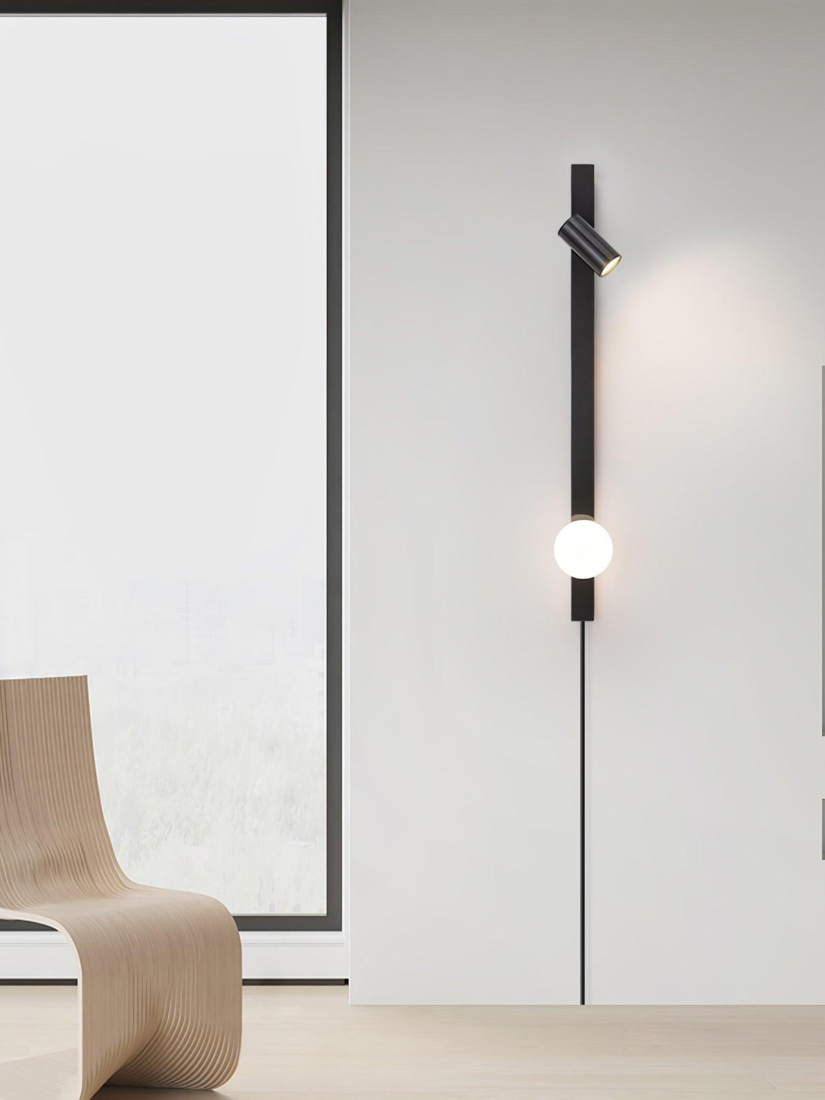 Long Arm Plug In Wall Light