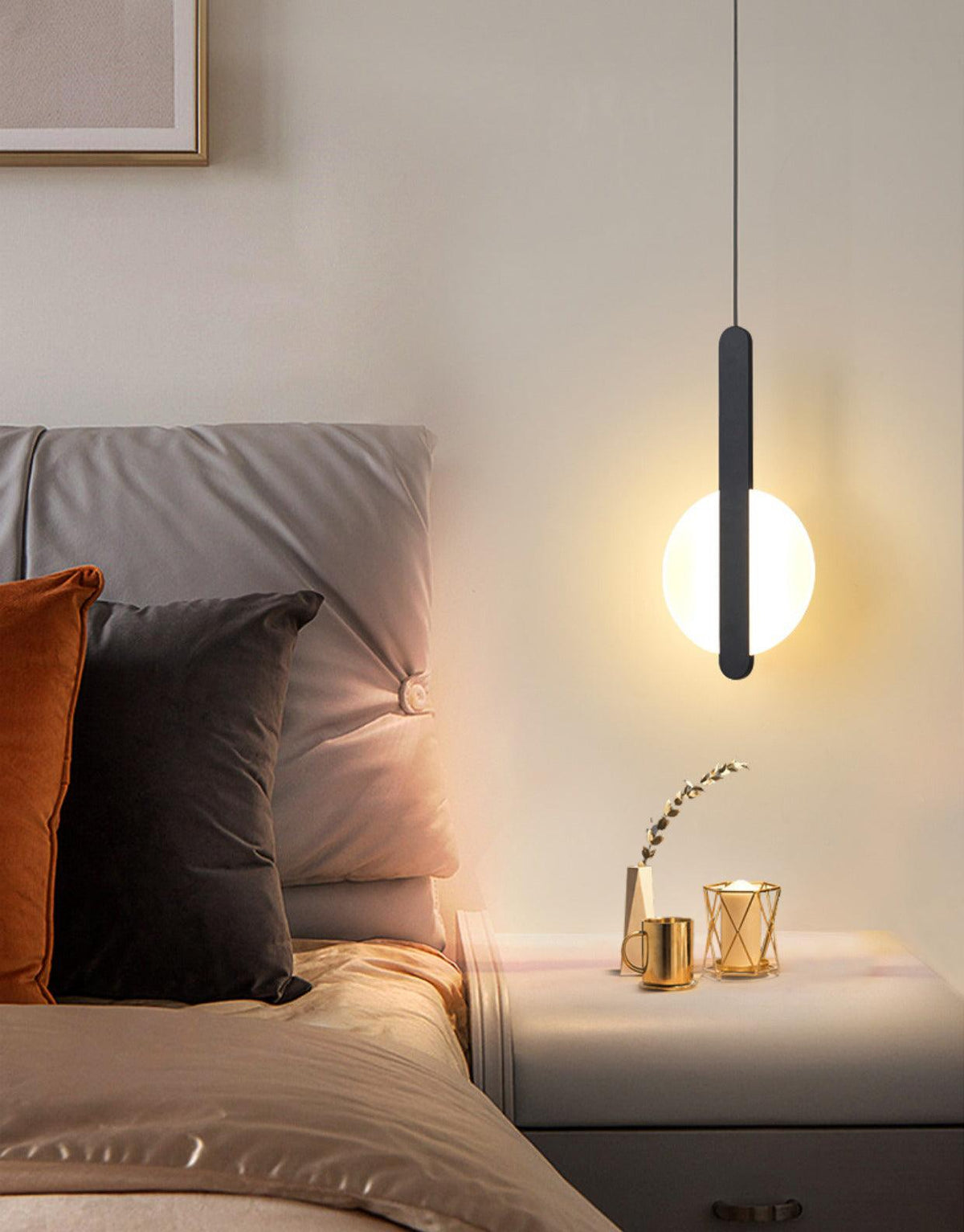 Loomis Modern Brass LED Pendant Light for Dining Room and Living Space