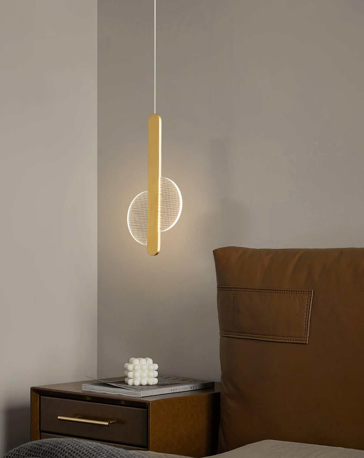Loomis Modern Brass LED Pendant Light for Dining Room and Living Space
