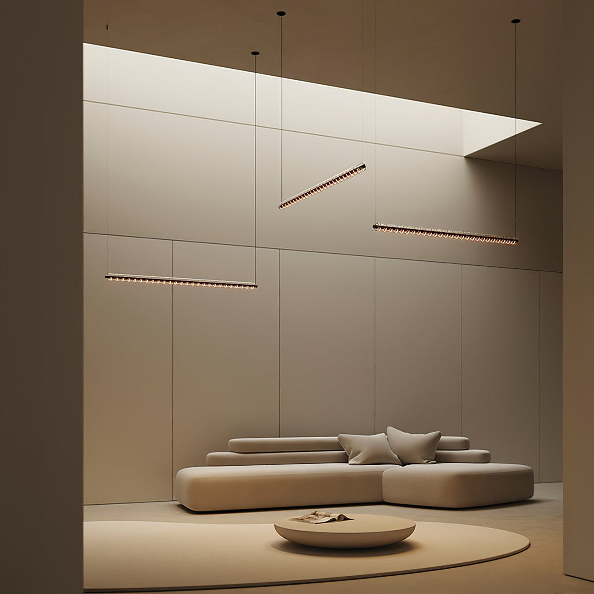 Loop Pendant Light – Modern Linear LED Chandelier in Gold or Black