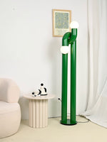 Loopi Modern Arc Floor Lamp with Twin Globe Shades