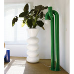 Loopi Modern Arc Floor Lamp with Twin Globe Shades