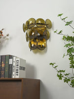 Loren Wall Sconce with Handcrafted Glass Discs in Brass or Gunmetal