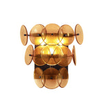 Loren Wall Sconce with Handcrafted Glass Discs in Brass or Gunmetal