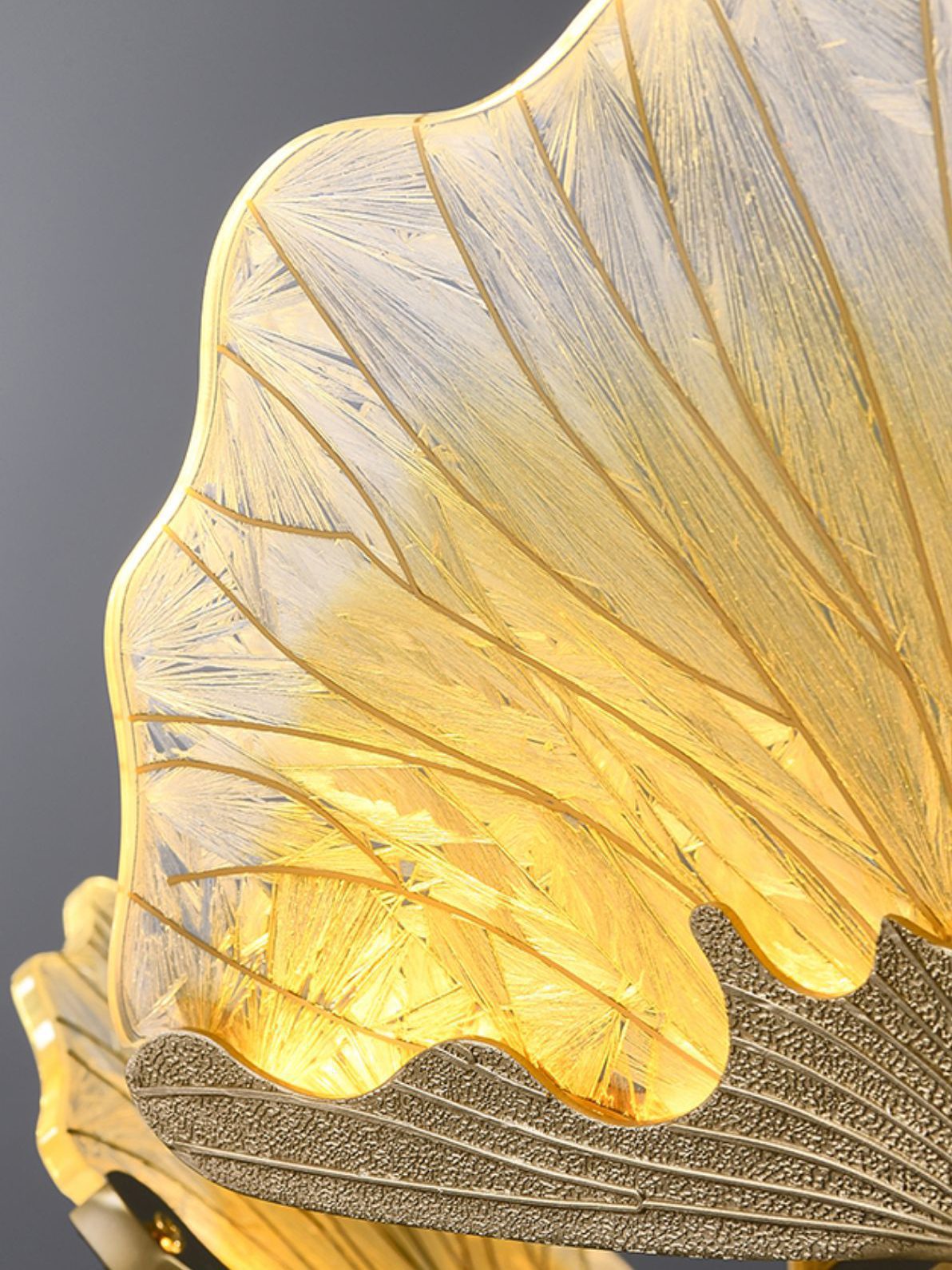 Lotus Leaf Enamel Stained Glass Chandelier