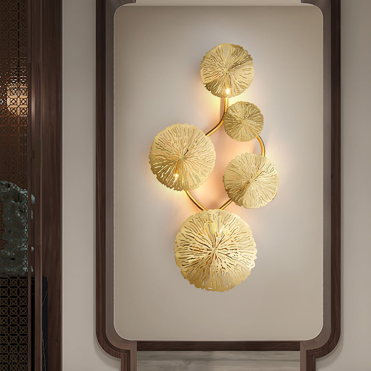 Pure Copper Lotus Leaf Wall Sconce