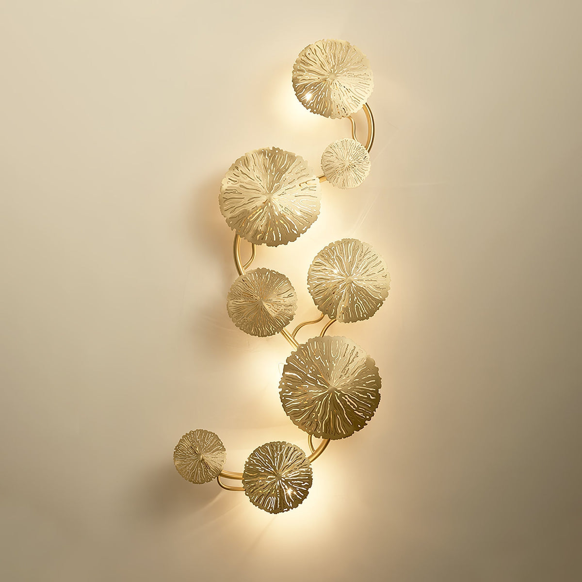 Pure Copper Lotus Leaf Wall Sconce