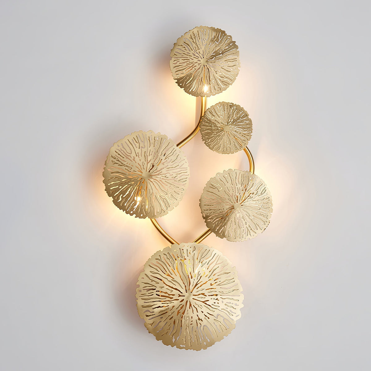 Pure Copper Lotus Leaf Wall Sconce