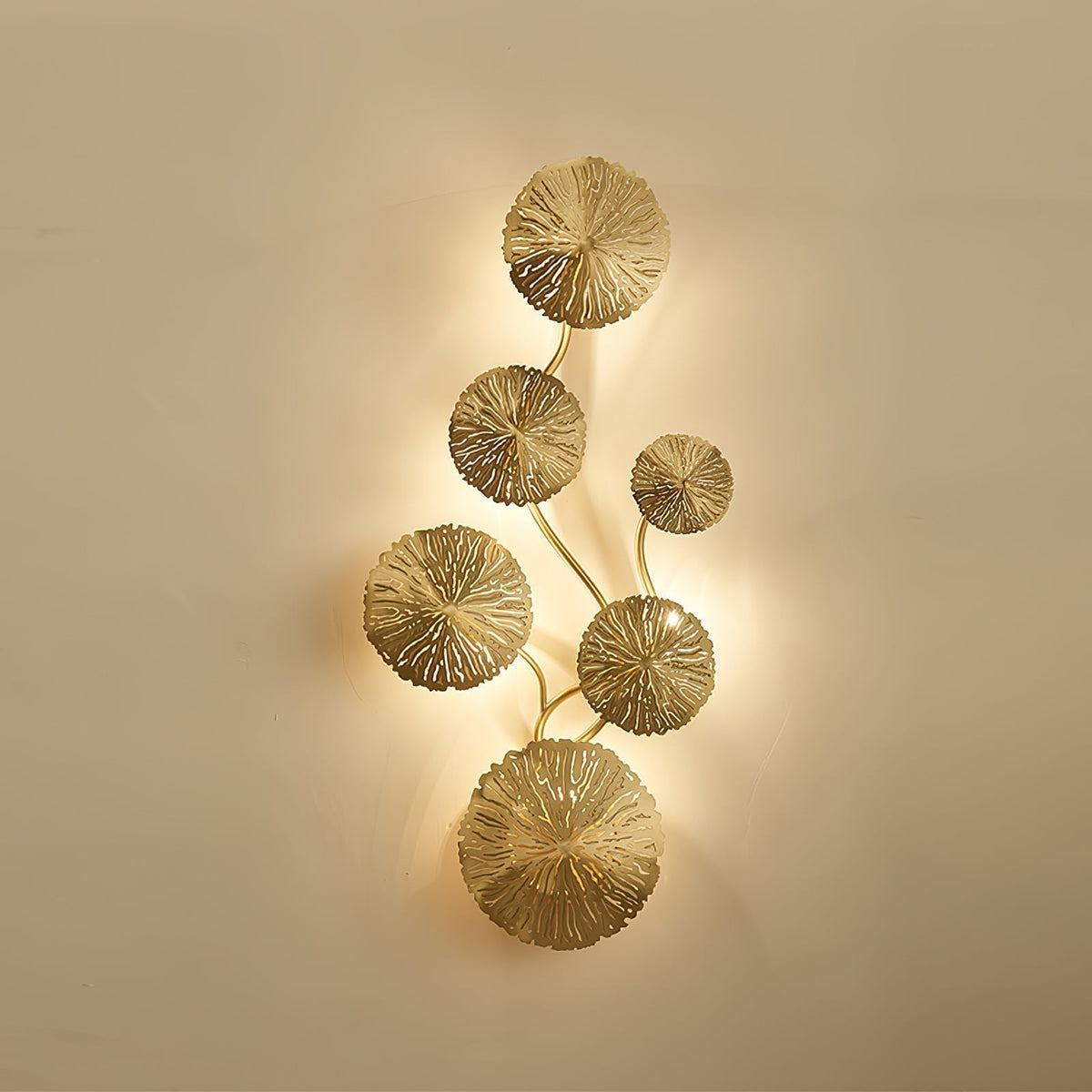 Pure Copper Lotus Leaf Wall Sconce