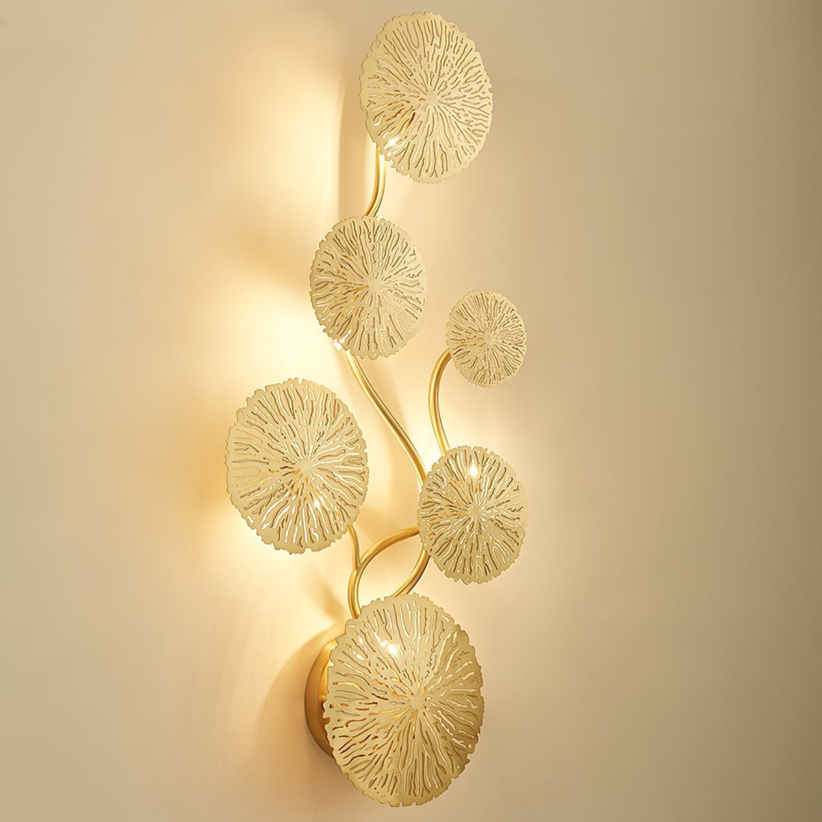Pure Copper Lotus Leaf Wall Sconce