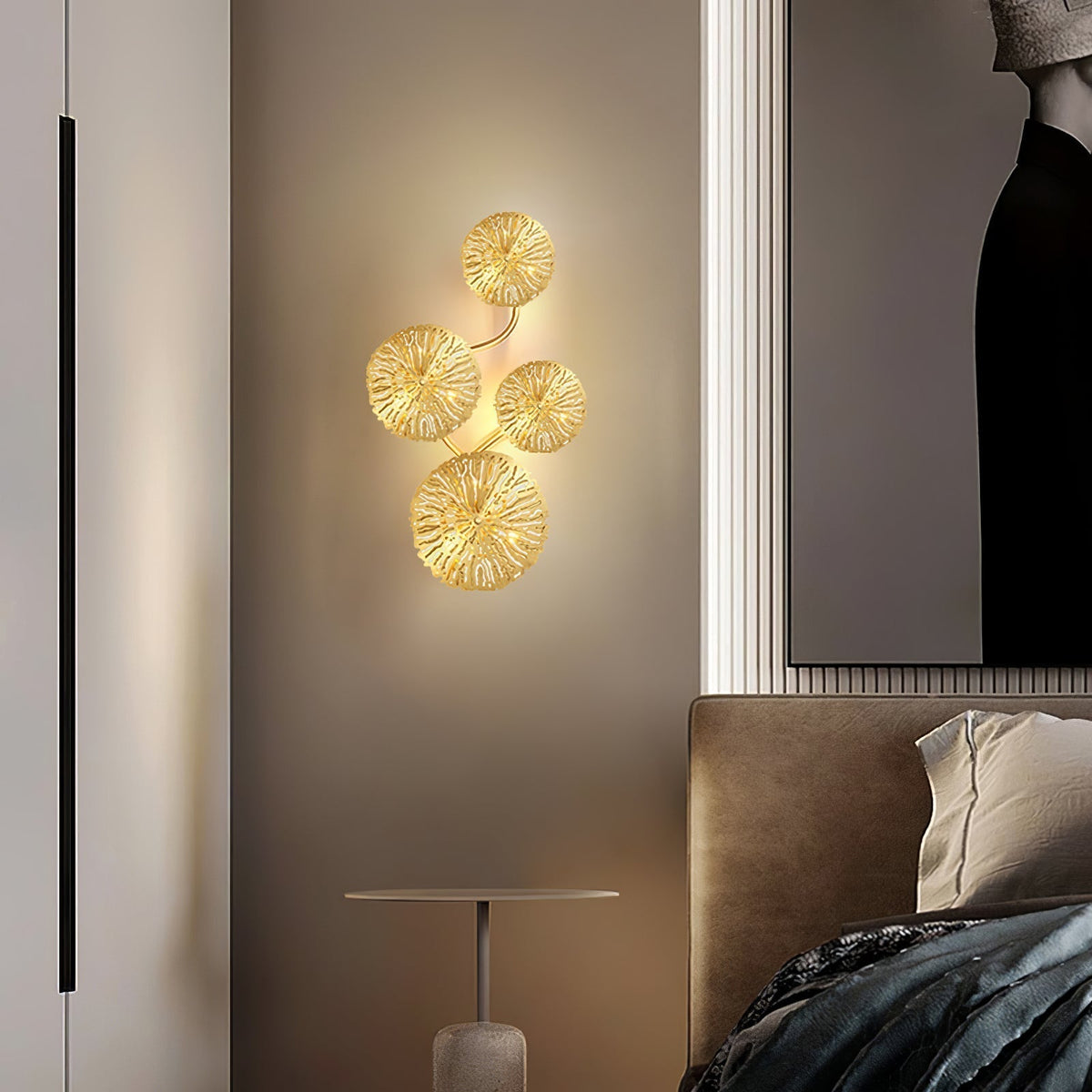 Pure Copper Lotus Leaf Wall Sconce