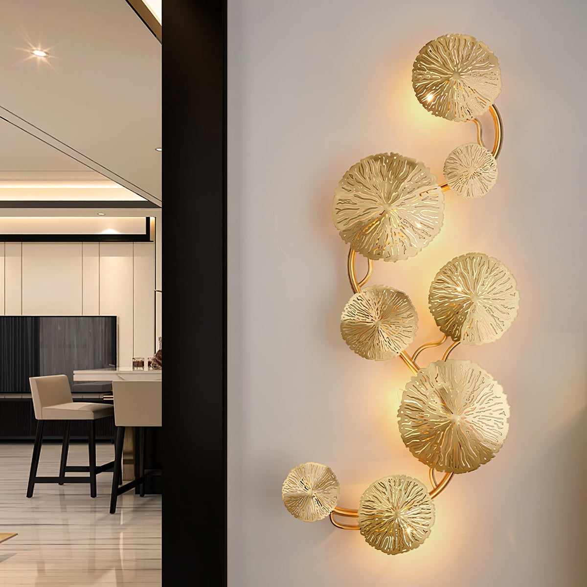 Pure Copper Lotus Leaf Wall Sconce